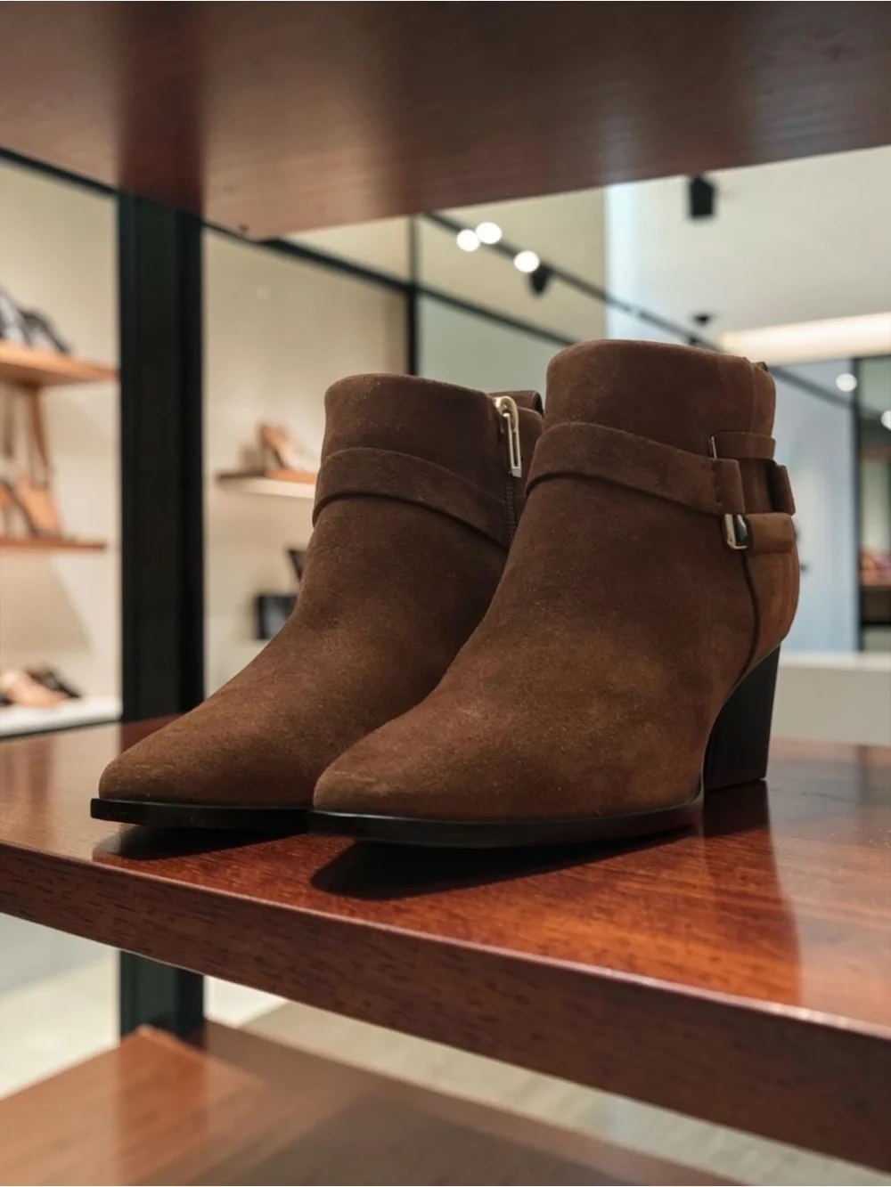 ROGER VIVIER Authentic Gold Buckle Brown Suede Ankle Booties Size 6.5